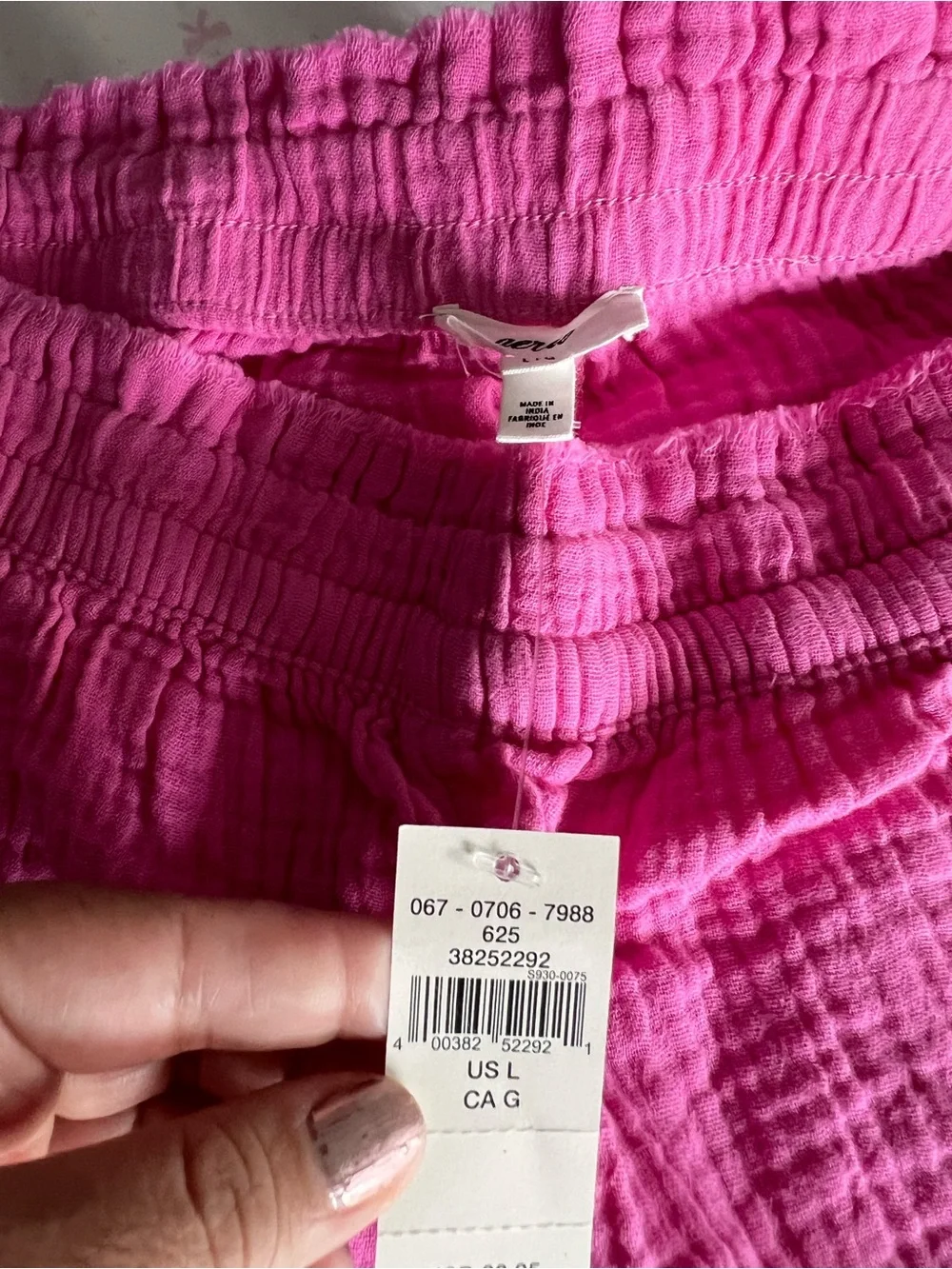 aerie Pink High-Waist Gauze Drawstring Shorts - Picture 6 of 6